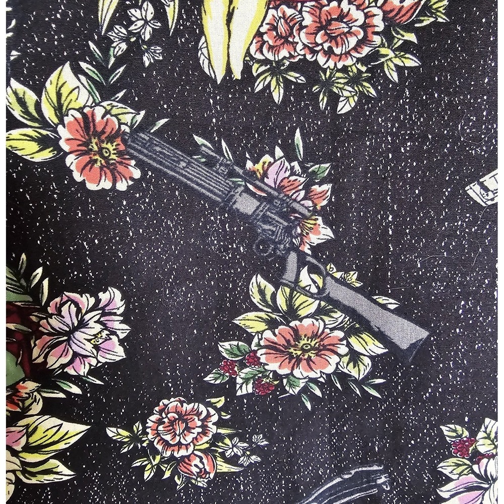 Star Wars Boba Fett Button Down Men's L Floral Button Down Collared Black Red - Picture 7 of 9